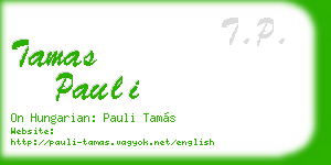 tamas pauli business card
